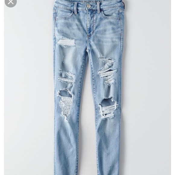 American Eagle Outfitters Denim - Super stretch high waisted light wash jeans